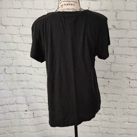 Joe's Jeans Rebel Black Distressed T-Shirt Top XS NWT Linen Cotton - Picture 6 of 8